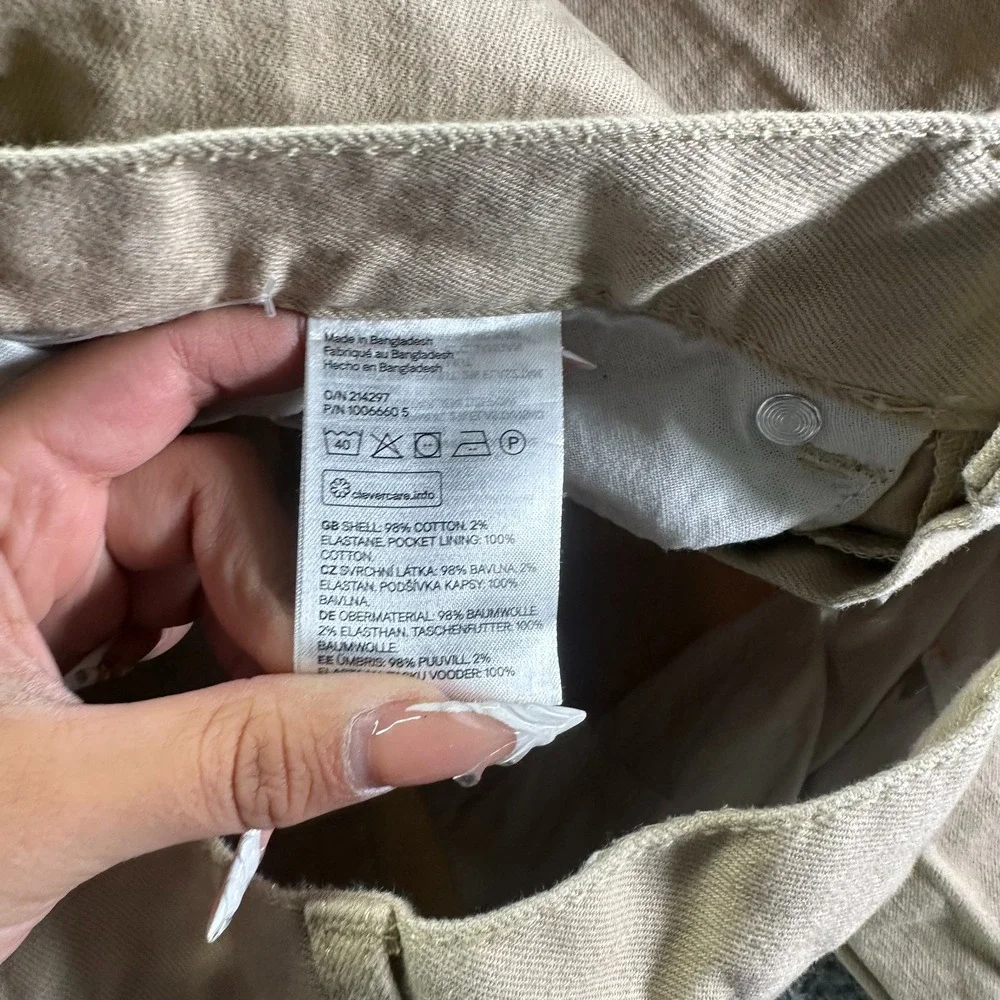 H&M Pant Mens 30x30‎ Brown Cotton Khakis Straight Leg Workwear Utility Stretch